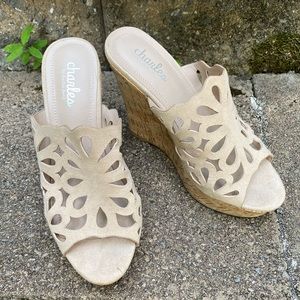 Charles by Charles David April cutout cork wedge